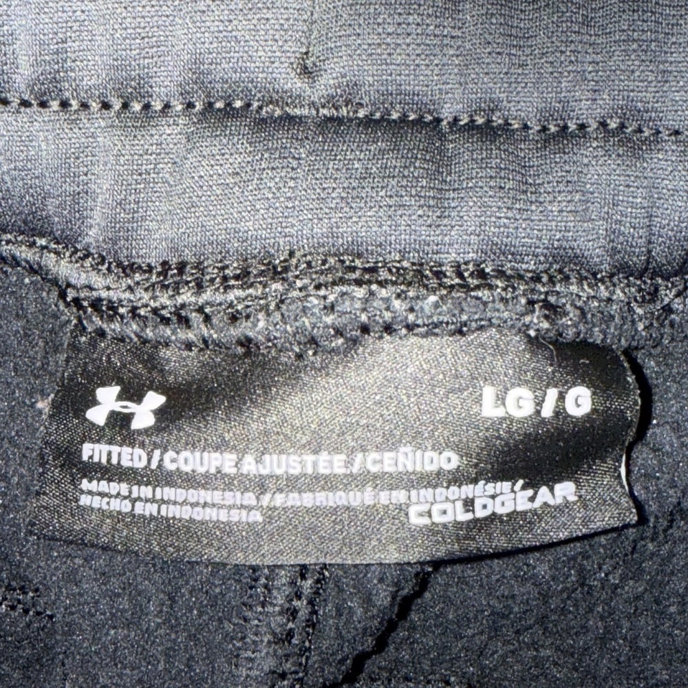 Under Armour Pants Men's Large Black‎ Joggers Athletic Run Gym Cold Gear Pants - Picture 5 of 10